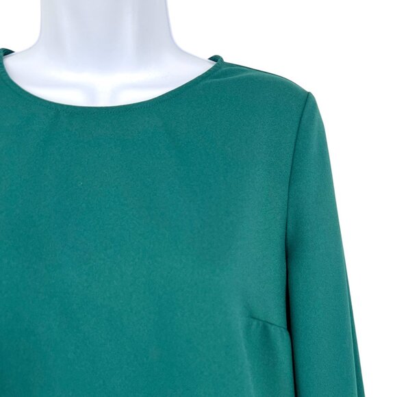 Banana Republic Factory Green Long Sleeve Mini Shift Dress Size 6 - Picture 3 of 11